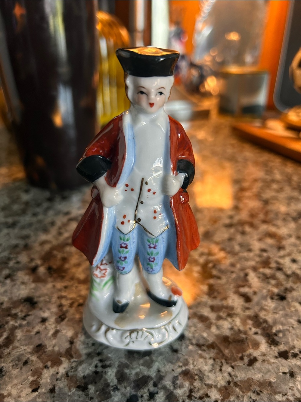 Vintage Porcelain Figurine in Red Coat